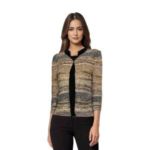 St John Couture Evening Jacket Womens 10Gold Tweed Career Classic Blazer Short